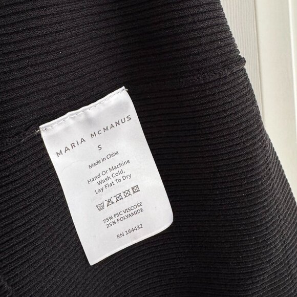 Maria McManus Ribbed Knit Maxi Dress w Collar in Black, size Small - Picture 5 of 7